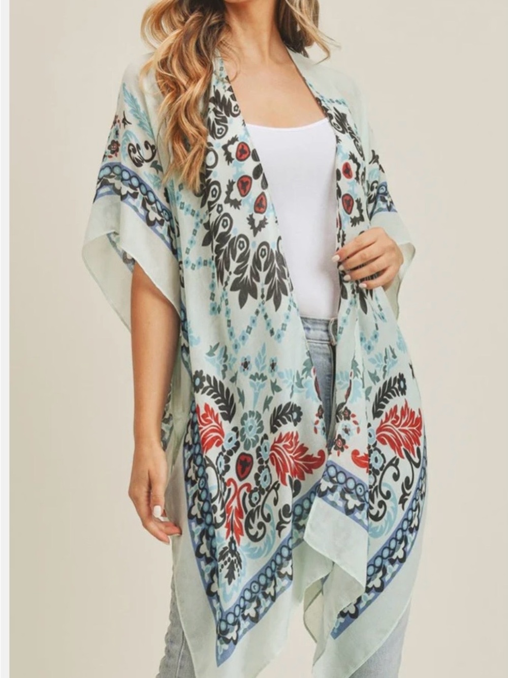 Abstract Boho Kimono one size